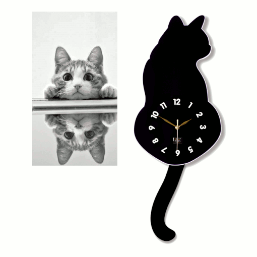 Horloge Pendule Queue De Chat Mon Chat Adore