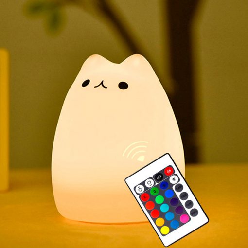 Veilleuse Chat Lumineux avec Télécommande - Mon Chat Adoré